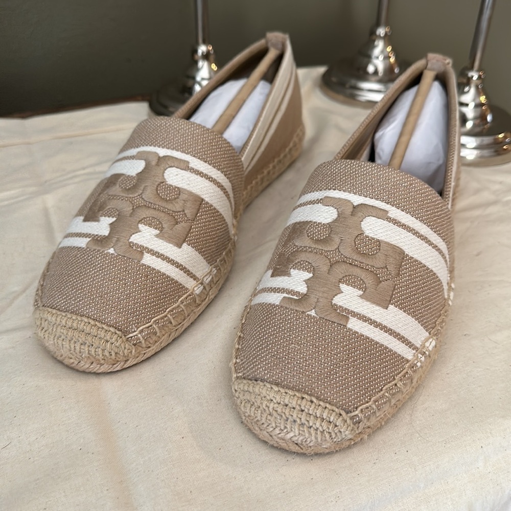 Tory Burch canvas logo espadrilles